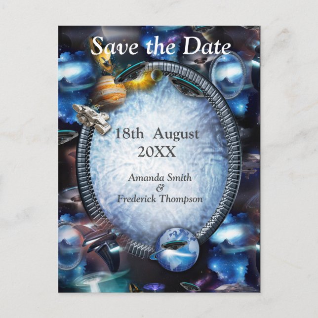 Galax rymd besökare meddelande vykort (Framsida)