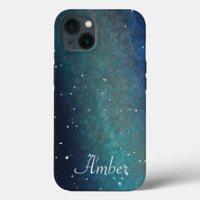 Galax Rymd Nebulosa Natt Himmel Grön Personlig (Baksida)