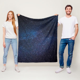 Galax Rymd Stjärnor Natt Himmel Celestial Marinblå Fleecefilt