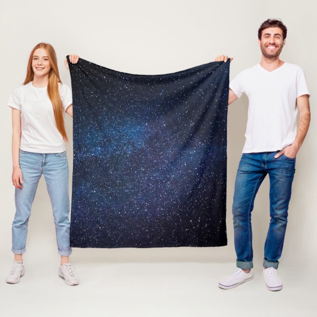 Galax Rymd Stjärnor Natt Himmel Celestial Marinblå Fleecefilt (På plats)