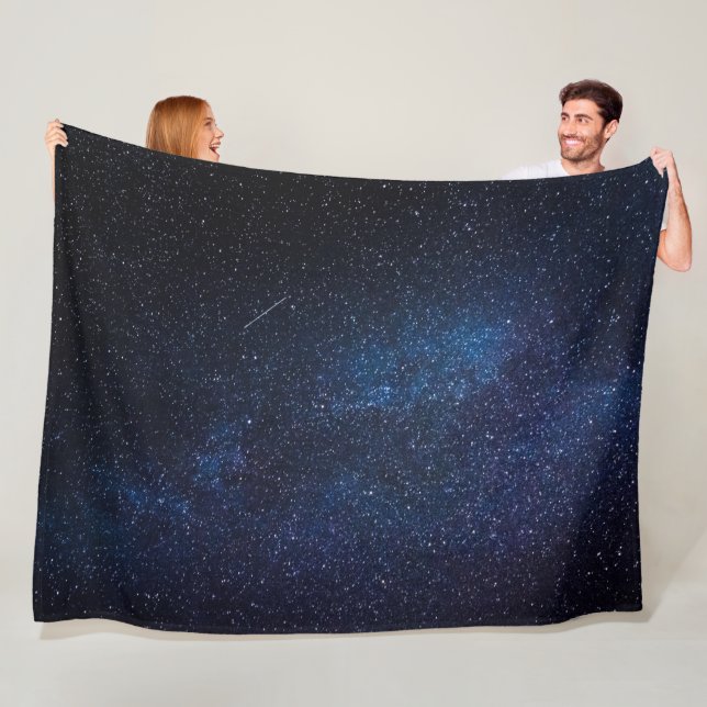 Galax Rymdstjärnor Natt Himmel Celestial Marinblå Fleecefilt (På plats)