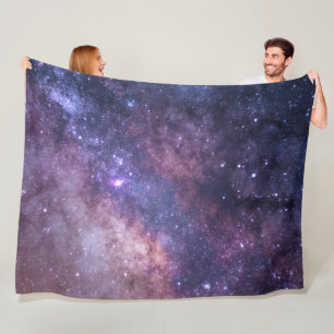 Galax Rymdstjärnor Natt Himmel Celestial Marinblå Fleecefilt