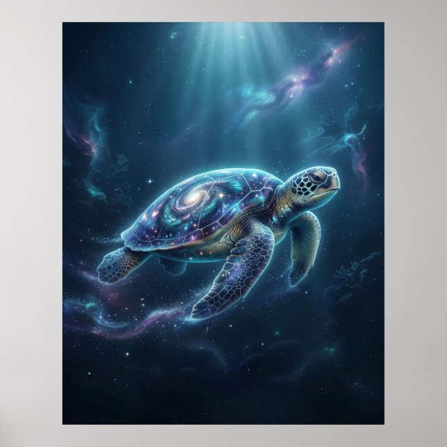 Galax Sköldpadda Kosmiska Havet Poster (Framsidan)