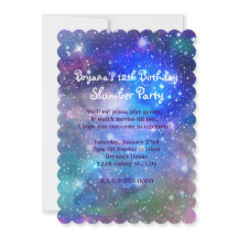 Galax Space Party Kosmiska Födelsedagsinbjudningar