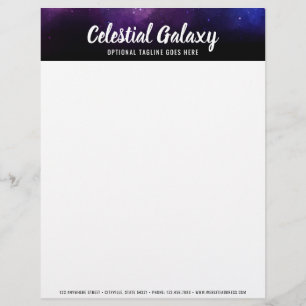 Galax Space Stjärnor Ultra Violett Lila Nebulosa Brevhuvud