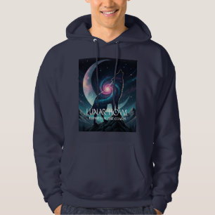 Galax Varg Siluett med Mystisk Nebula Måne Hoodie