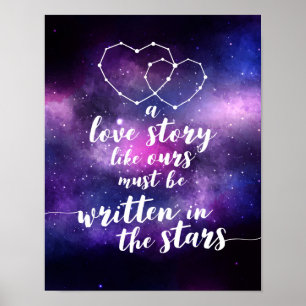 Galaxbröllop Konstellation Stjärnor På Himlen Poster