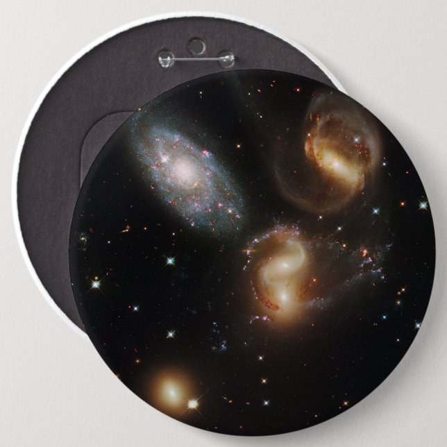 Galaxen Galaktiska vraket efter Stephans kvintett  Knapp (Framsida & baksida)