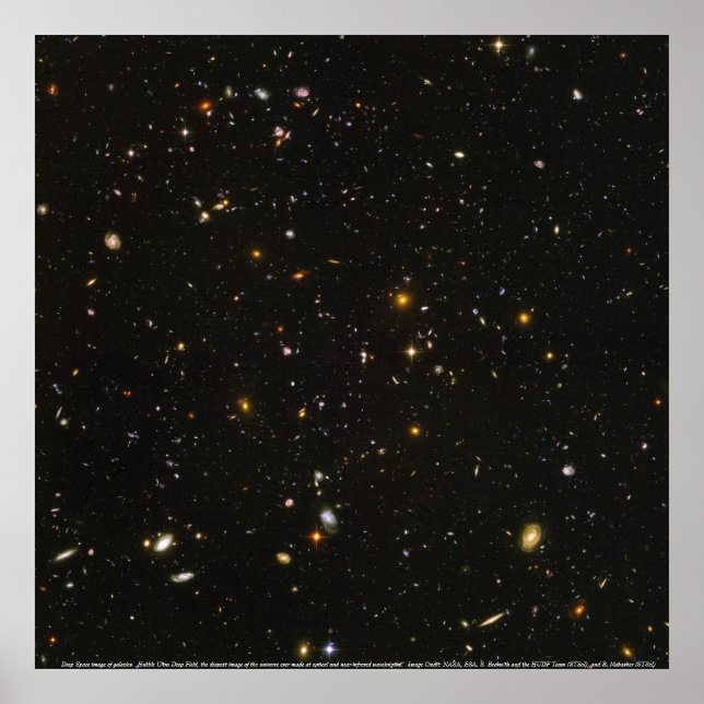 Galaxer, djup rymdbild av galaxer poster (Framsidan)