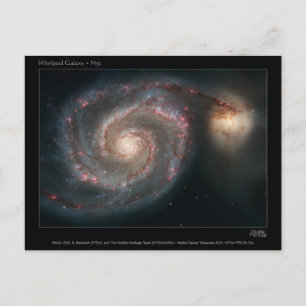 Galaxer för bubbelpool M51 och följe Vykort