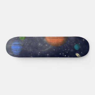 Galaxer med stjärnor och planeter i rymden mini skateboard bräda 18,5 cm