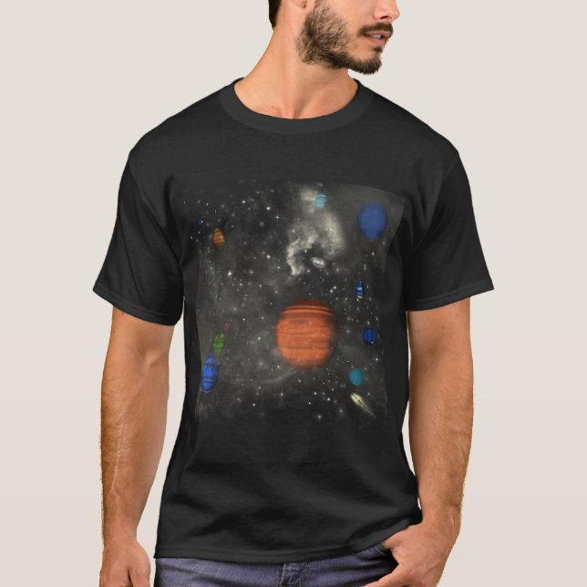 Galaxer med stjärnor och planeter i rymden t shirt (Framsida)