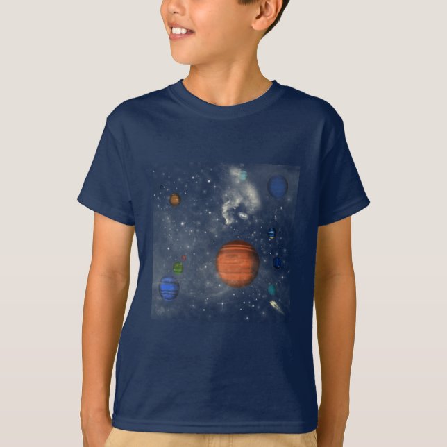 Galaxer med stjärnor och planeter i rymden t shirt (Framsida)