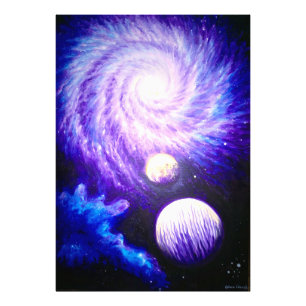 Galaxer och planeter fototryck