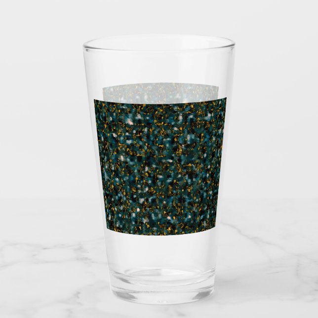 Galaxer Svart Blå & Guld Glaskopp (Framsida)