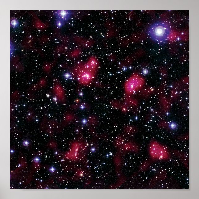 Galaxhopen Abell 901/902 Hubble Space Foto Poster (Framsidan)
