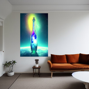 galaxi i flaska AI Art Poster