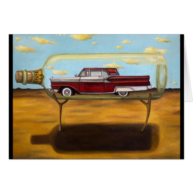 Galaxie i en flaska hälsningskort (Framsidan Horizontal)