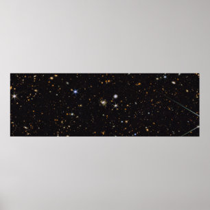 Galaxies Panorama med flera våglängder   Hubble &  Poster
