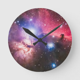 Galaxigolvklocka | Nebula Rymden Modern Hemdekor Rund Klocka