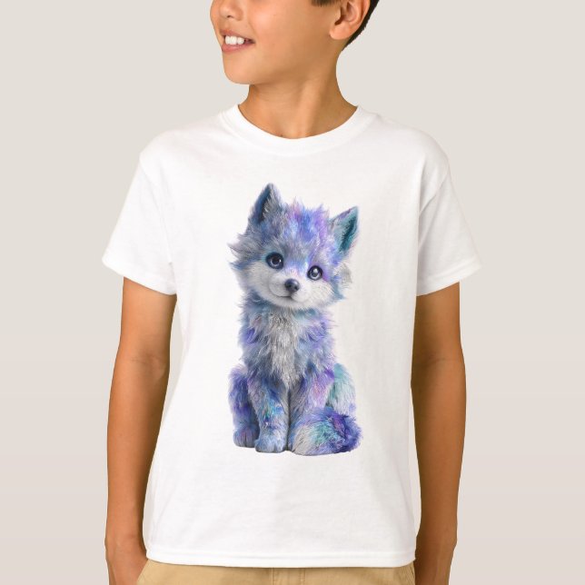 Galaxnebulavargvalp för barn t shirt (Framsida)