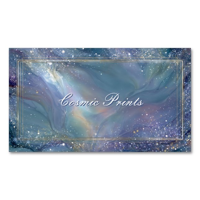 Galaxnebulosa Guldram Abstrakt Himmelsk kropp Magnetiska Visitkort (Framsida)
