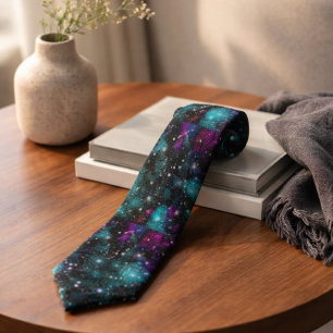 Galaxtryck Kosmiskt rymdstjärnmönster Slips