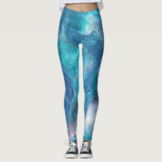 Galaxy 3 Mjuka blå Abstrakter Leggings