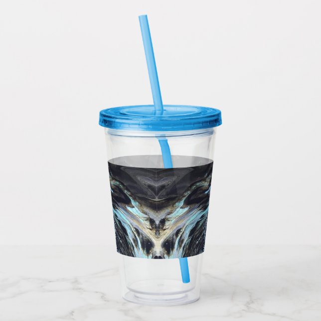 Galaxy Acrylic Pour Tumbler Take Away Mugg (Vänster)