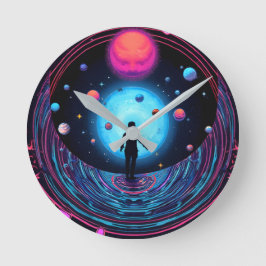 Galaxy Aesthetic Wall Clock – Outer Space Room Déc Rund Klocka