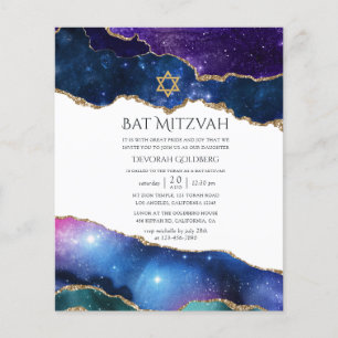 Galaxy Agate - Bat mitzvah inbjudan Flygblad
