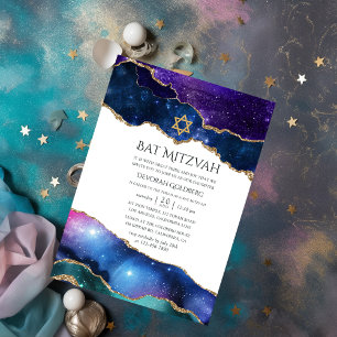 Galaxy Agate Bat mitzvah Inbjudningar