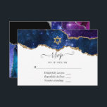 Galaxy Agate Bat mitzvah OSA kort<br><div class="desc">Galaxy faux glitter agate stone bat mitzvah OSA kort med elegant handskriftstypografi anpassade till dina händelsespecifikationer.</div>