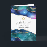 Galaxy Agate Bat mitzvah Tack Kort<br><div class="desc">Galaxy faux guld glitter agate stone - bat mitzvah tack för att du kort med elegant handskriftsformat anpassade till dina händelsespecifikationer.</div>