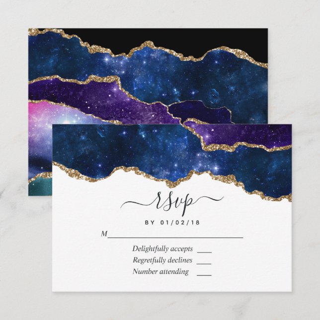 Galaxy Agate RSVP-kort OSA Kort (Fram/baksida)