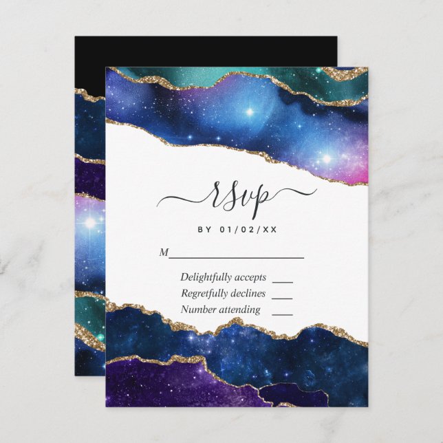 Galaxy Agate RSVP-kort OSA Kort (Fram/baksida)