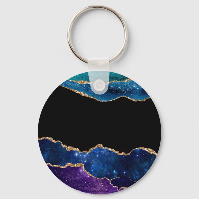 Galaxy Agate Series Design 10 Nyckelring (Framsida)