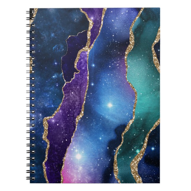Galaxy Agate Series Design 13 Anteckningsbok (Framsidan)