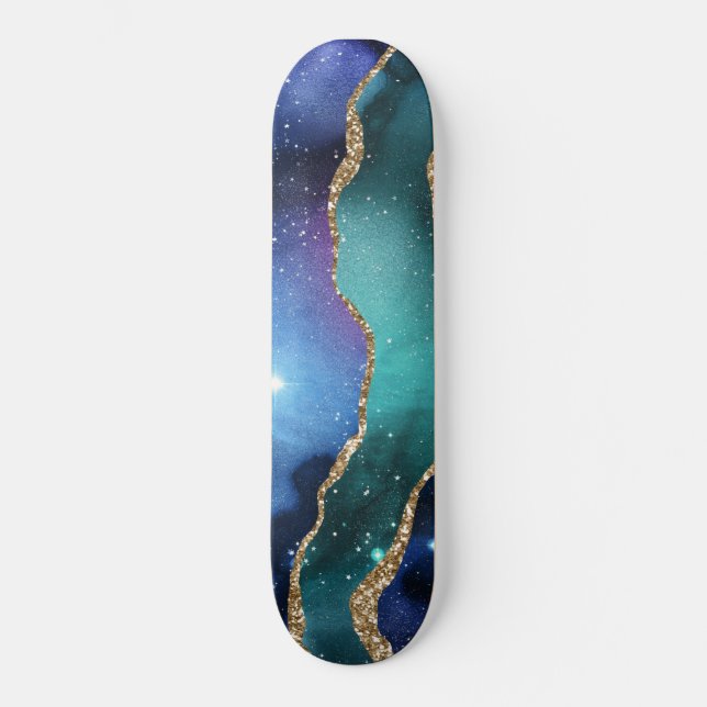 Galaxy Agate Series Design 13 Mini Skateboard Bräda 18,5 Cm (Framsida)