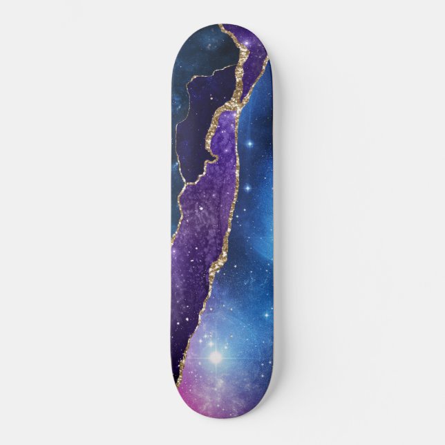Galaxy Agate Series Design 13 Mini Skateboard Bräda 18,5 Cm (Framsida)