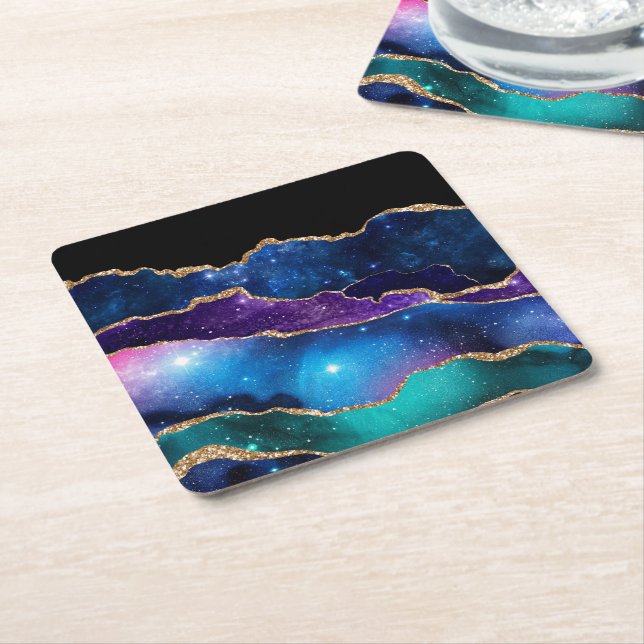 Galaxy Agate Series Design 13 Underlägg Papper Kvadrat (Vinklad)