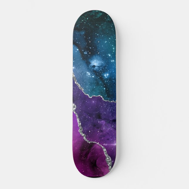 Galaxy Agate Series Design 23 Mini Skateboard Bräda 18,5 Cm (Framsida)