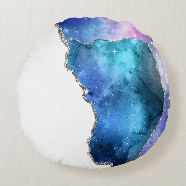 Galaxy Agate Series Design 4   Rund Kudde (Framsidan)