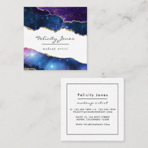Galaxy Agate Stone Fyrkantigt Visitkort