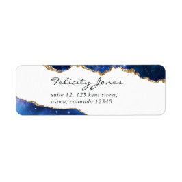 Galaxy Agate Stone Returadress Etikett