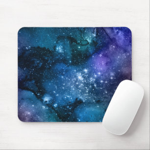 Galaxy Älskare Starry Space Blå himmel White Spa Musmatta