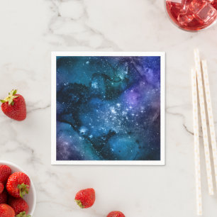 Galaxy Älskare Starry Space Blå himmel White Spa Pappersservett