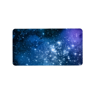 Galaxy Älskare Starry Space Blå himmel White Spark Adressetikett