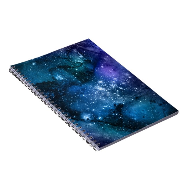 Galaxy Älskare Starry Space Blå himmel White Spark Anteckningsbok (Högra Sidan)