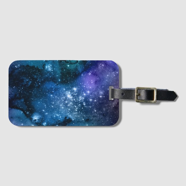 Galaxy Älskare Starry Space Blå himmel White Spark Bagagebricka (Framsida horisontal)